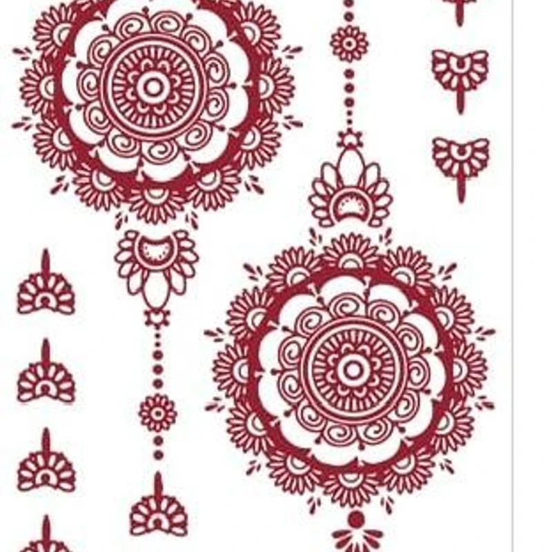 6 pcs Waterproof Henna Mehendi Sticker Waterproof